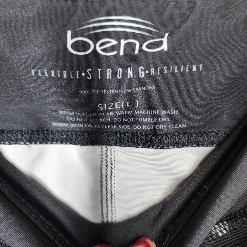 BEND sz L black white polka dot Yoga Athletic Leggings Pants - Picture 5 of 5